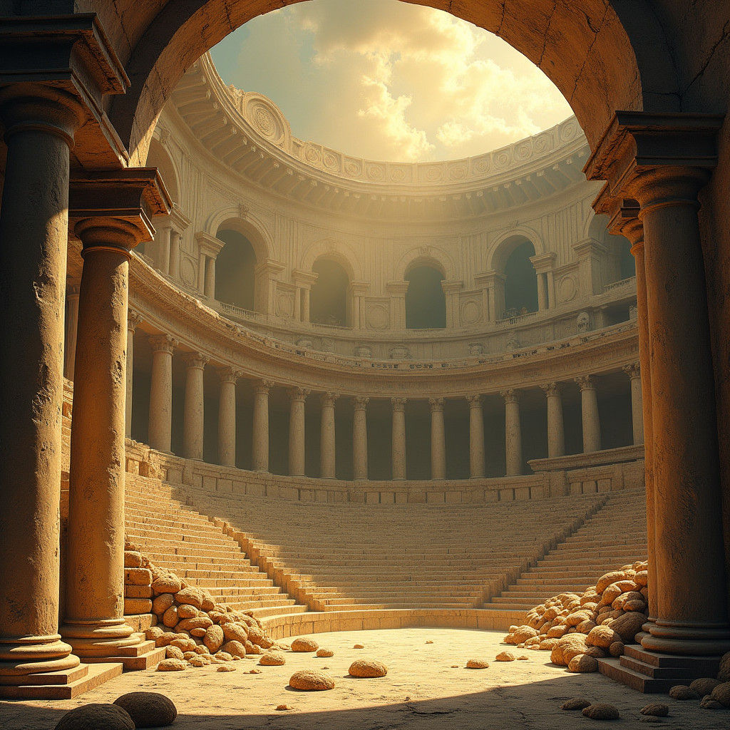 Surreal Roman Bread and Circus Spectacle