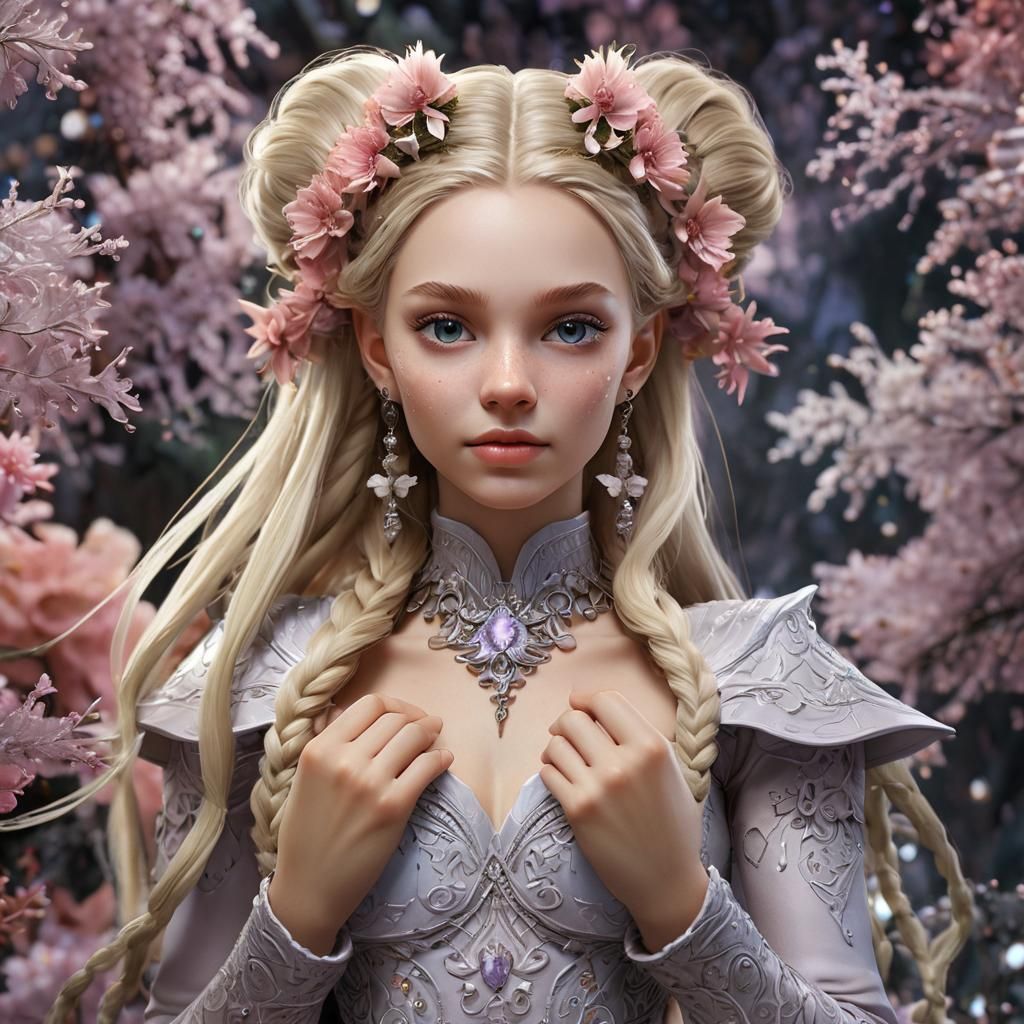 Enchanting Sorceress Casting a Winter Spell