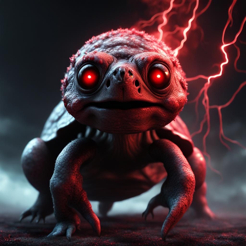 Mutated Alien Turtle Zombie in Hyper-Realistic Style