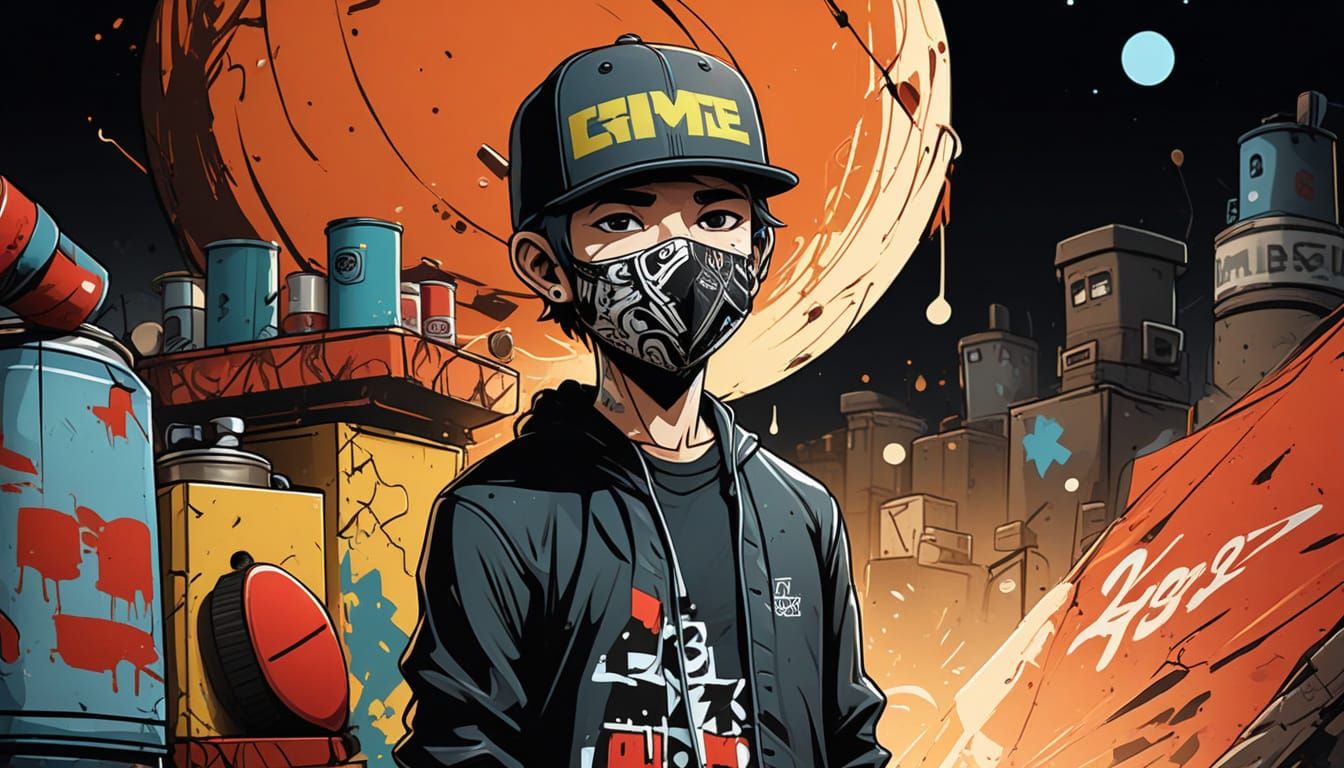 Chibi Hoodlum Masterpiece in Vibrant Cel-Shaded Style