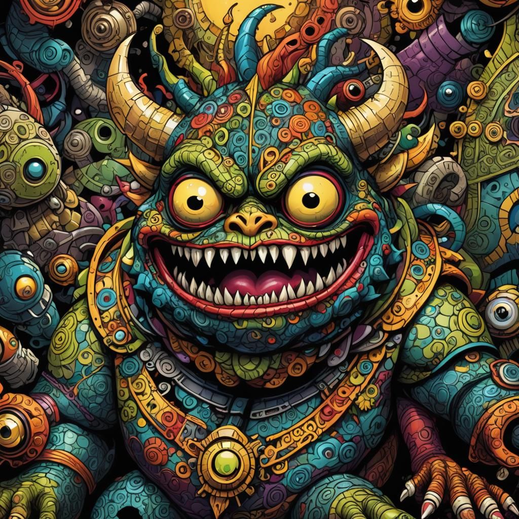 Cute Monster in Junk Clothing: Comic Book Art