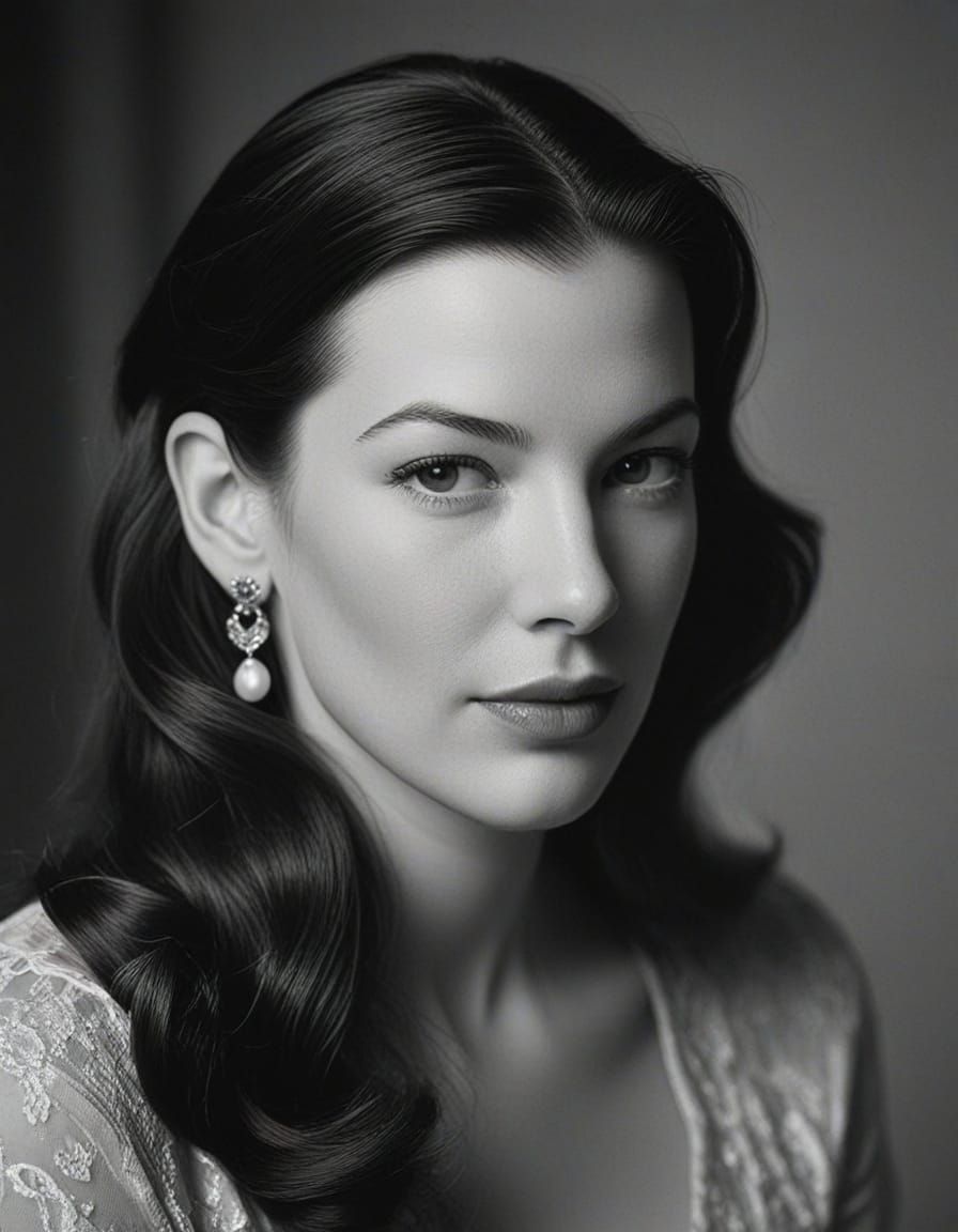 Vintage Hollywood Glamour Portrait of Liv Tyler
