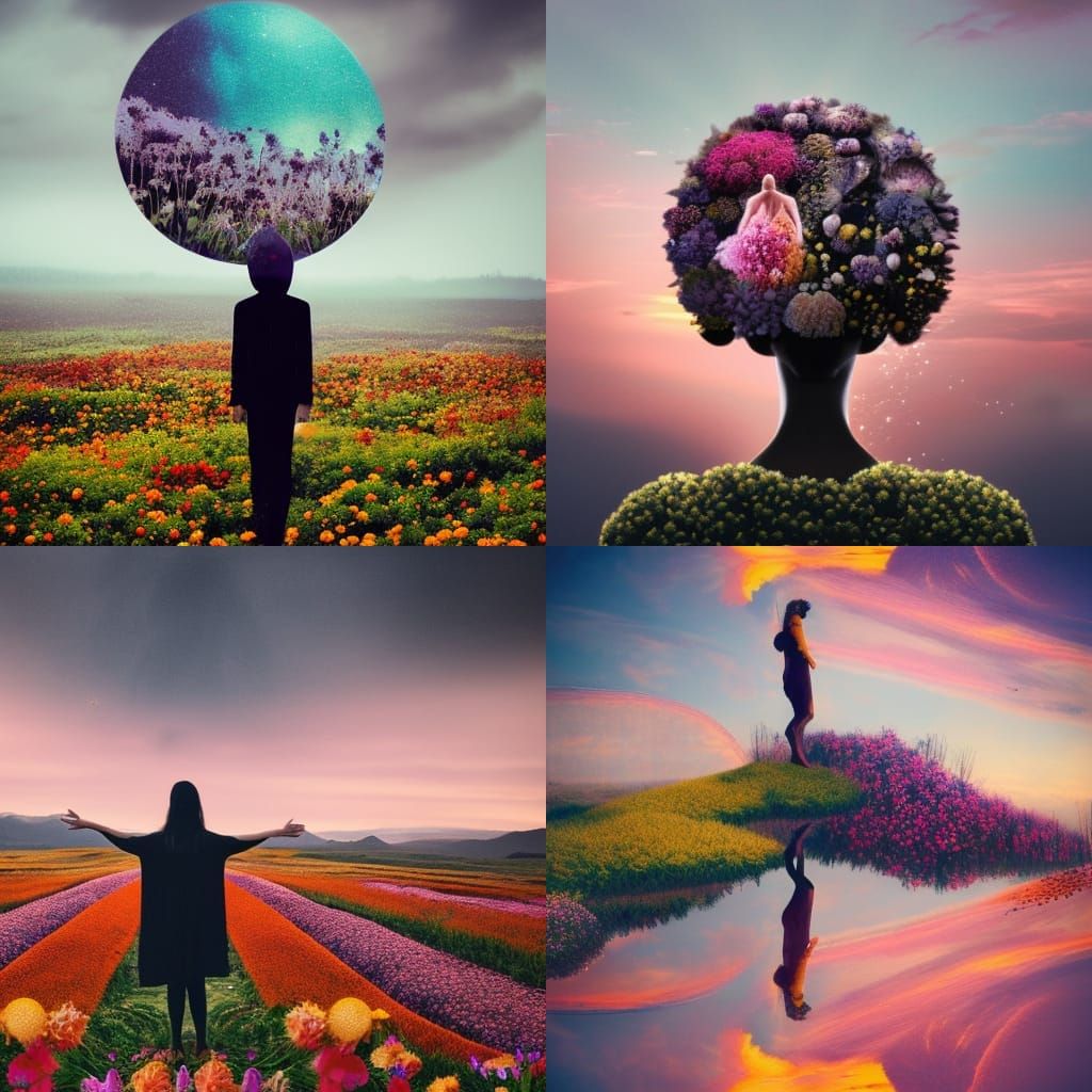 Magical Figure on a Floral Alien Planet