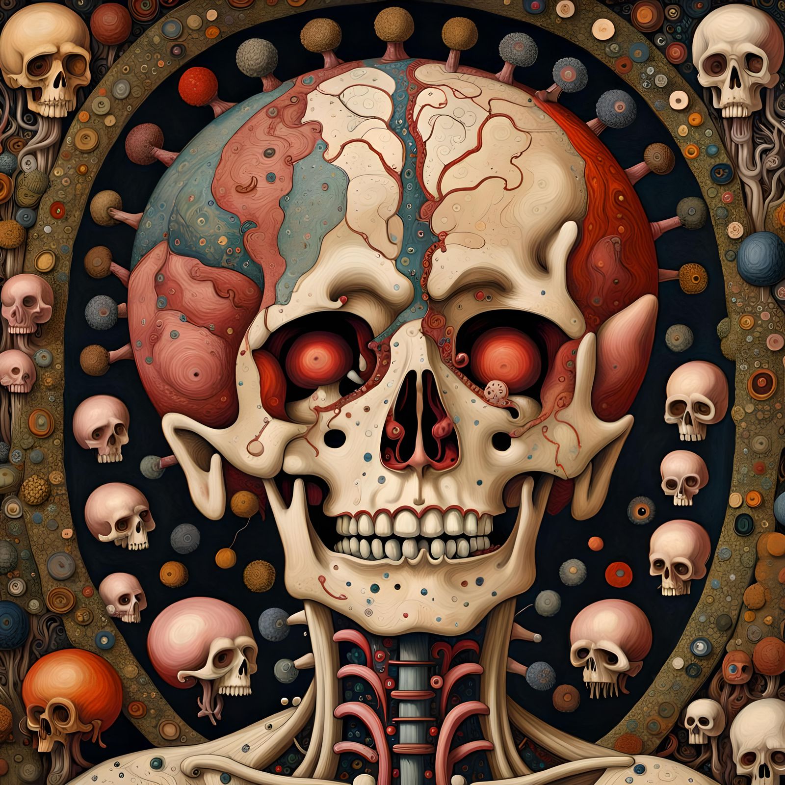 Ischemic Cranial Hemorrhage in Art Brut Style