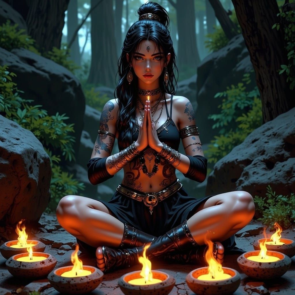 Mystical Forest Meditation by Firelight