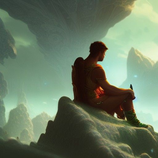 Lonely Boy in Bed: Detailed Matte Painting
