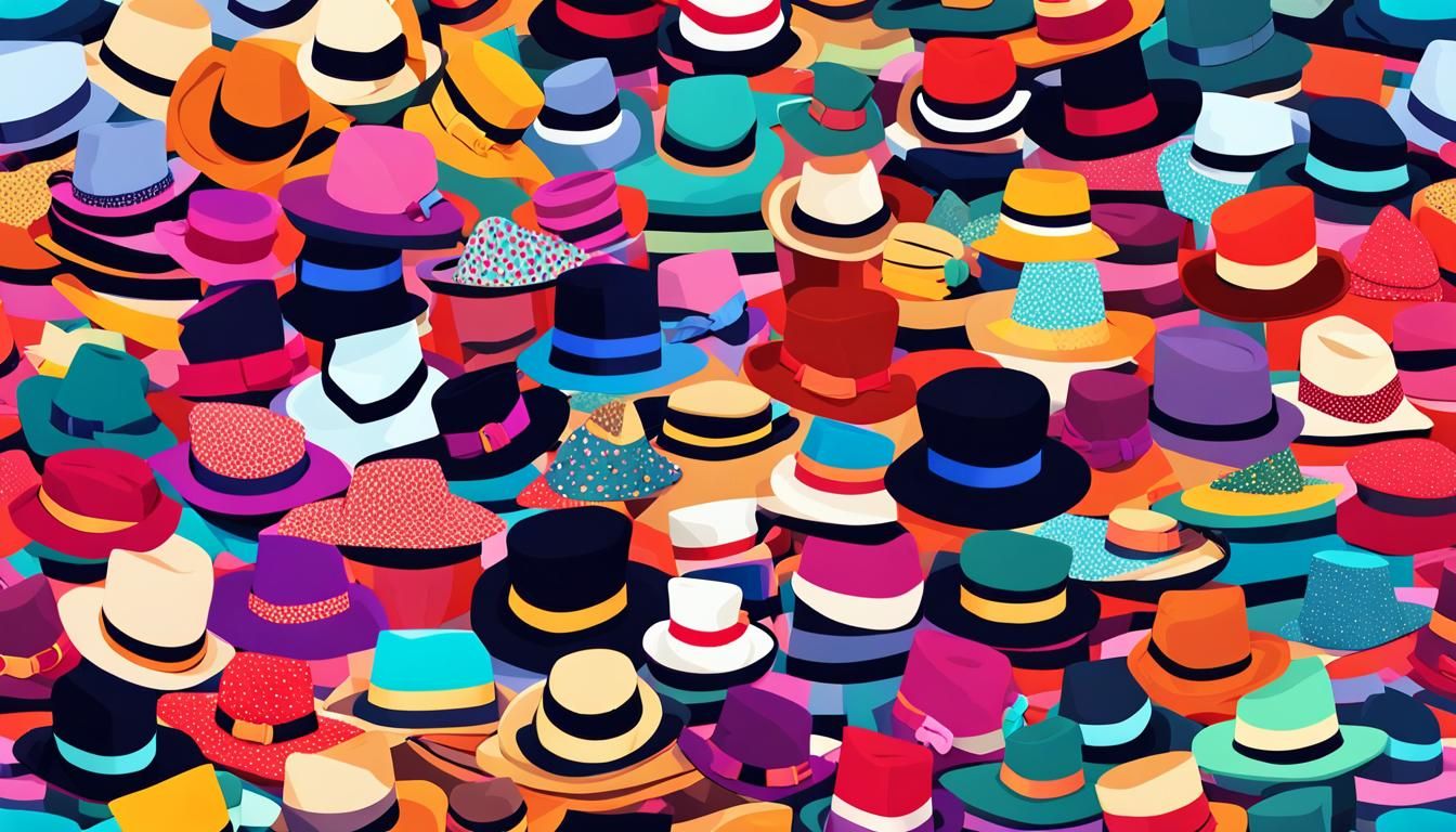 Playful Hats in Whimsical Digital Illustration
