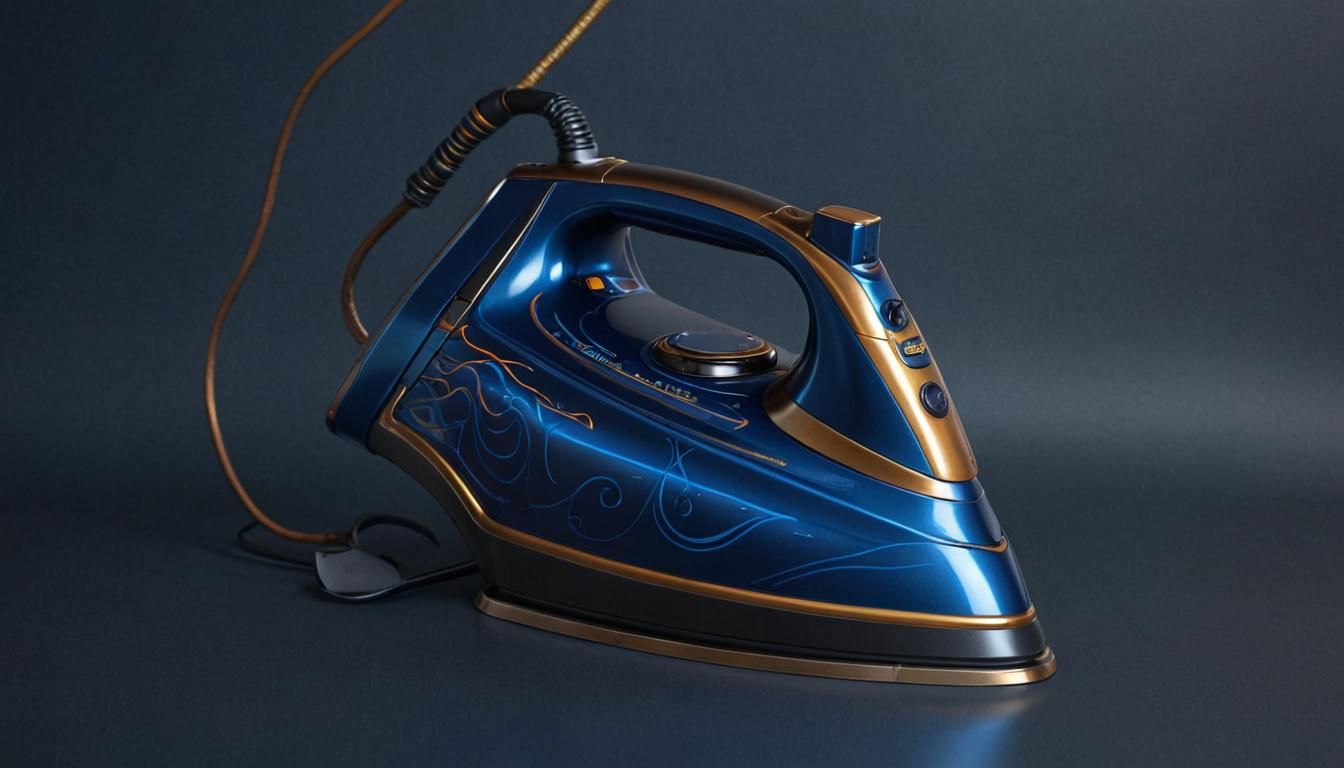 Sleek Modern Electric Iron with Glowing Accents