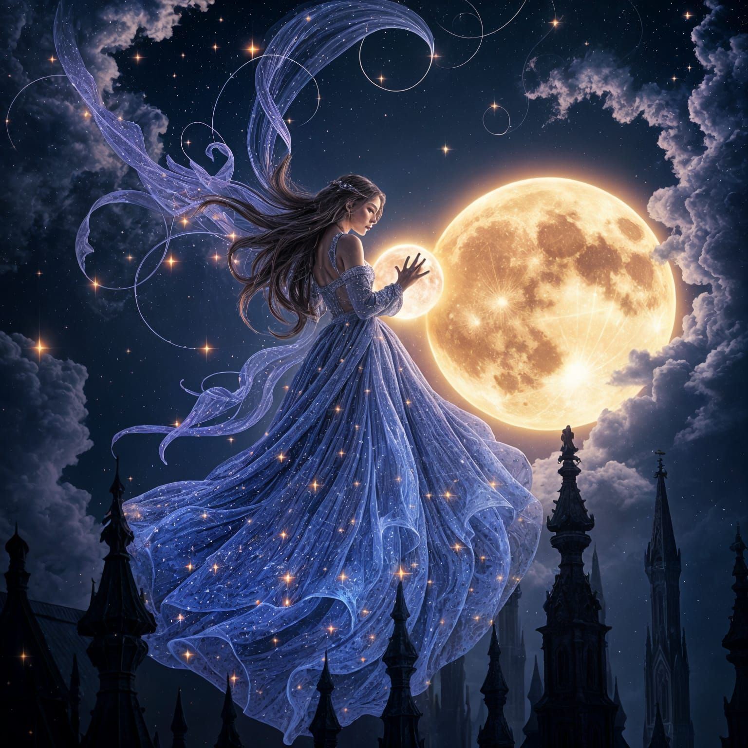 Celestial Goddess Commands the Heavens