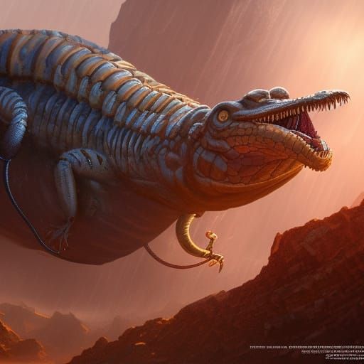 Time Traveler Lizard in Detailed Digital Painting