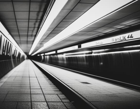 Liminal Subway Station in Professional Photography Style