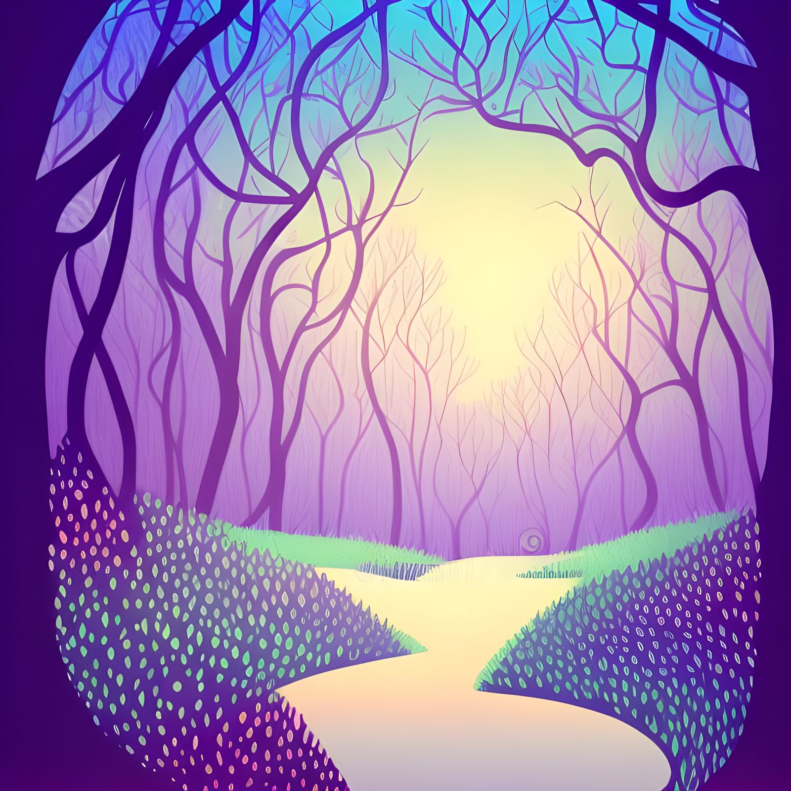Magical Forest: Vector Art Digital Illustration