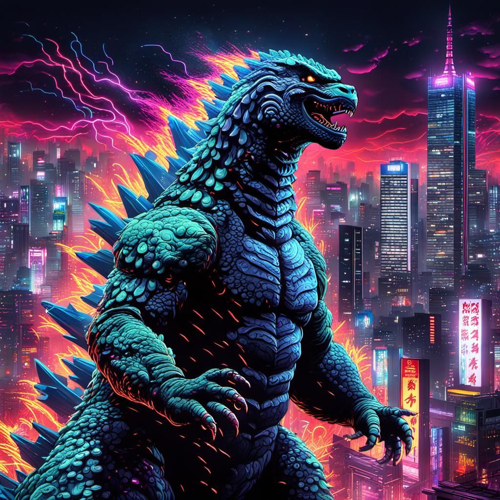 Neon Godzilla