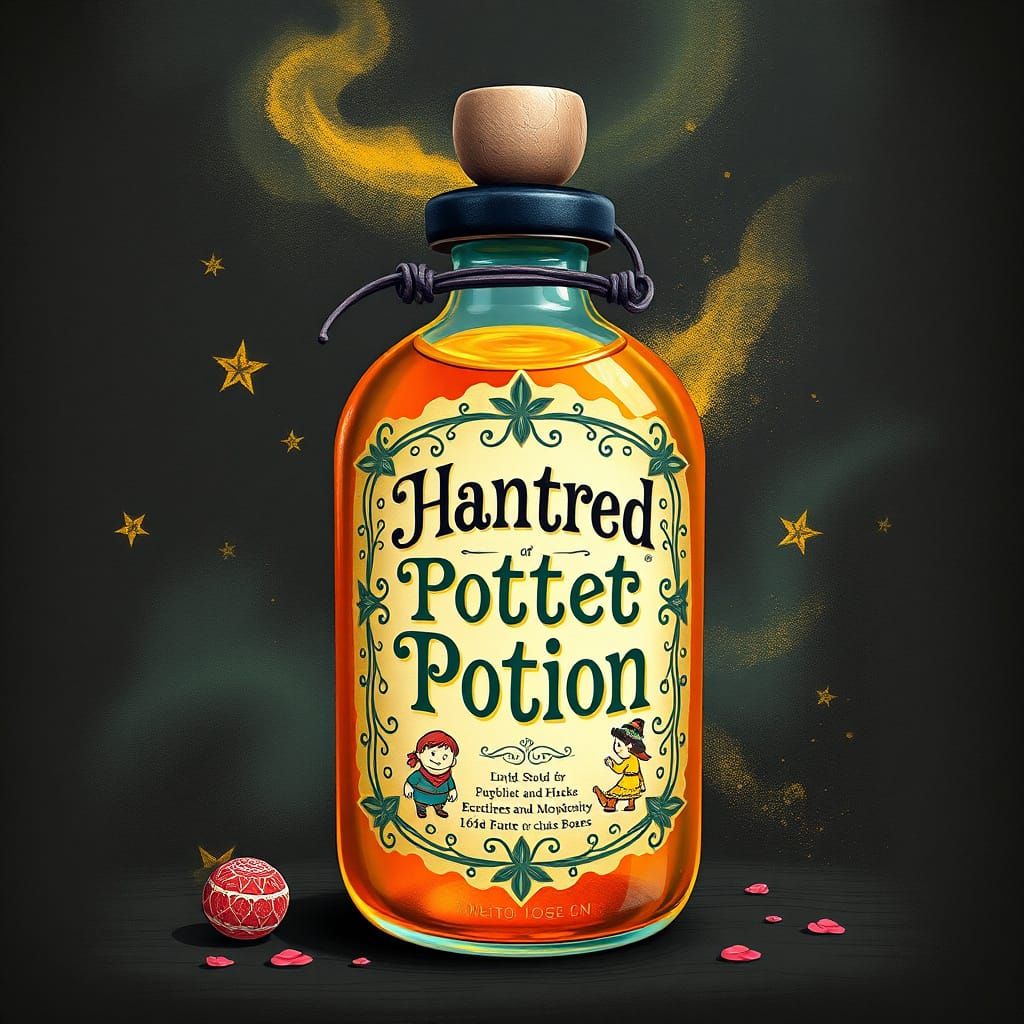Fantastical Potion in Whimsical Bottle