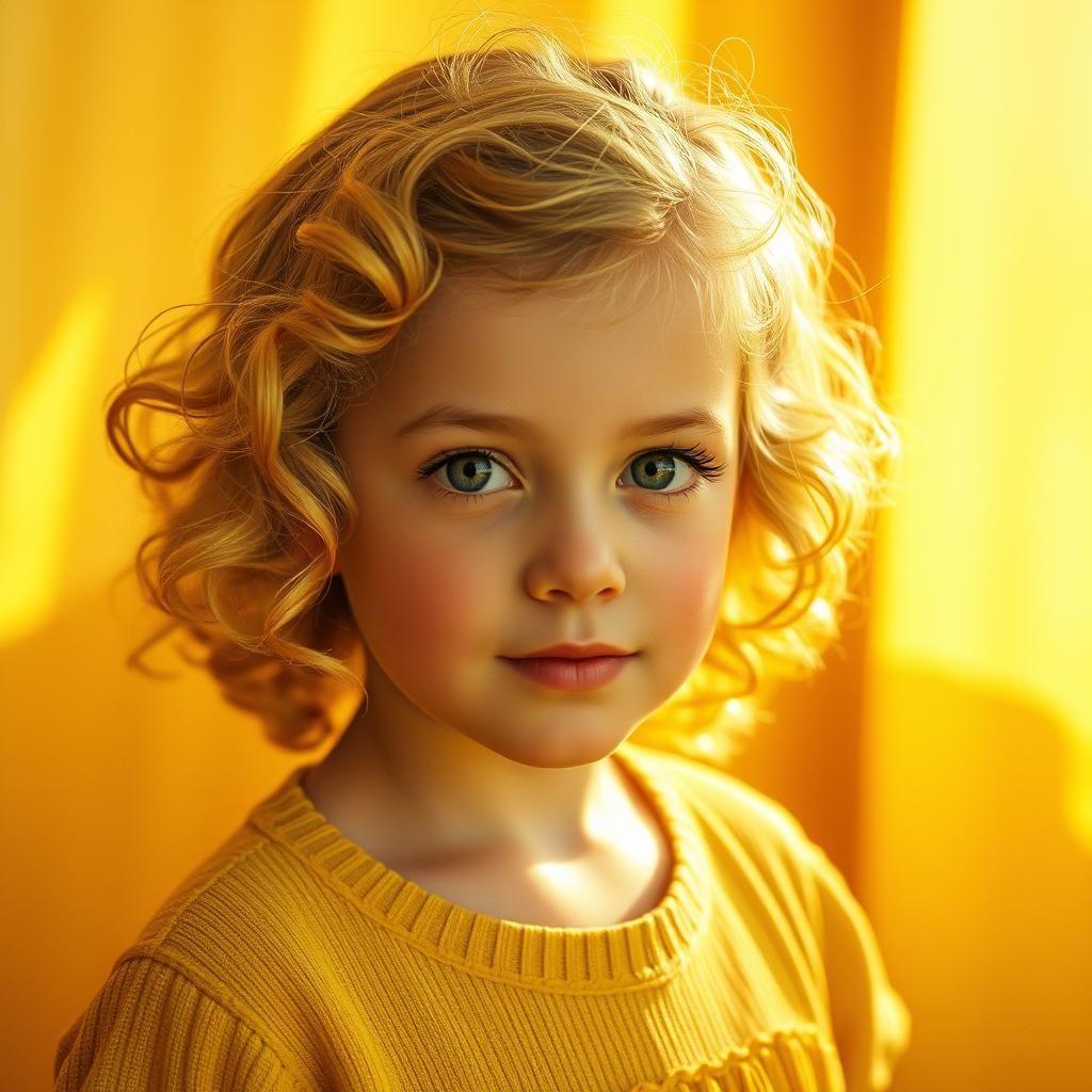 Blonde Girl Portrait in Digital Art Style