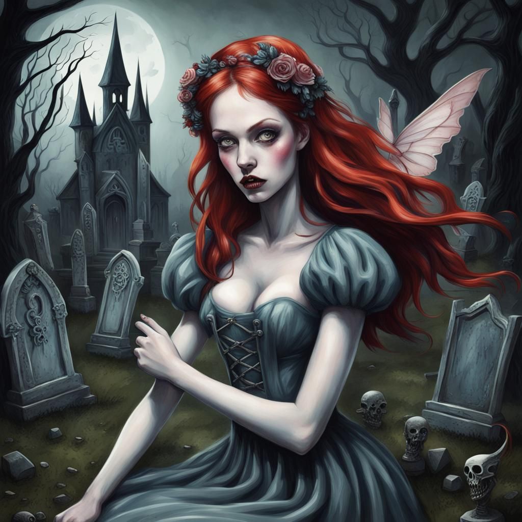 Dark Fairy in Graveyard Wonderland