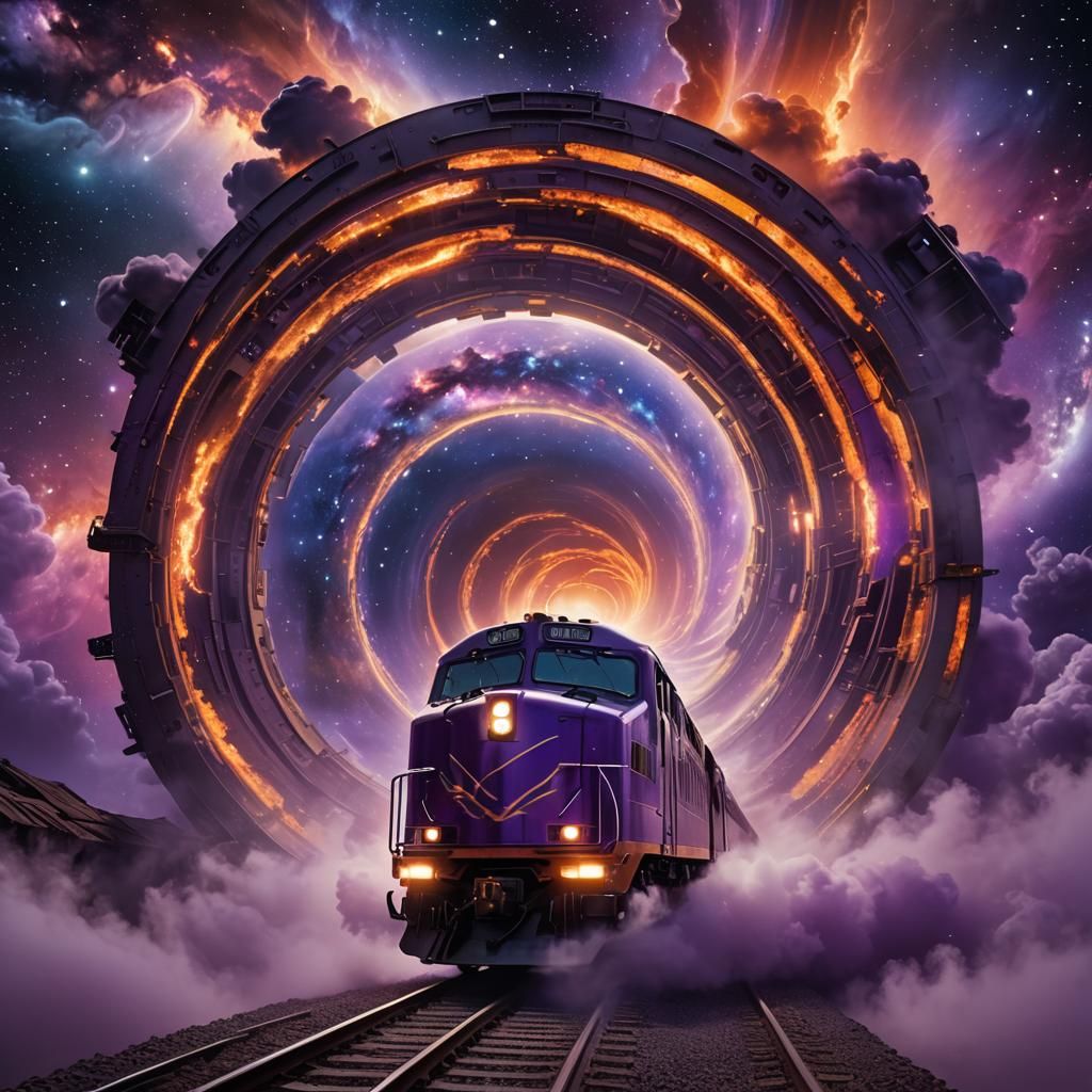 Cosmic Train Journey Through Dimensional Portal