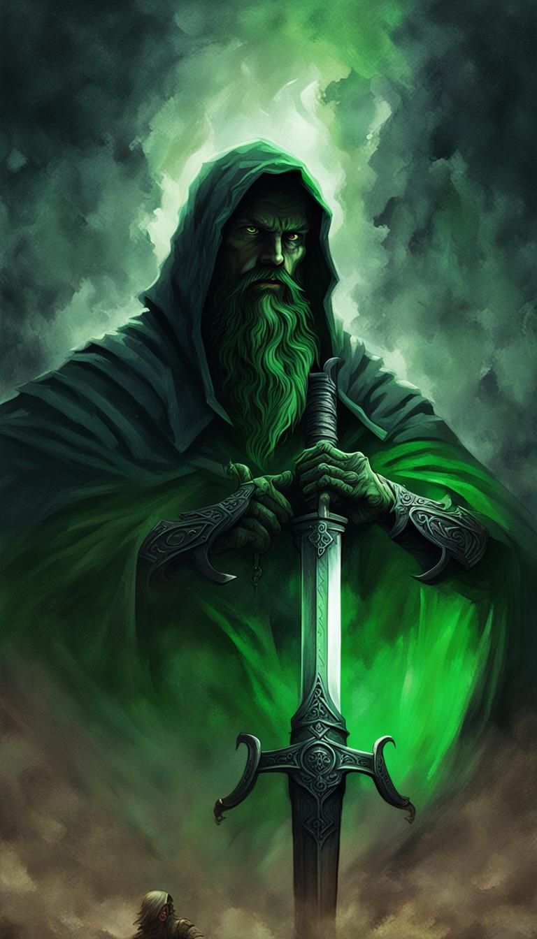 Dark Fantasy Warrior with Sword in Greg Rutkowski Style