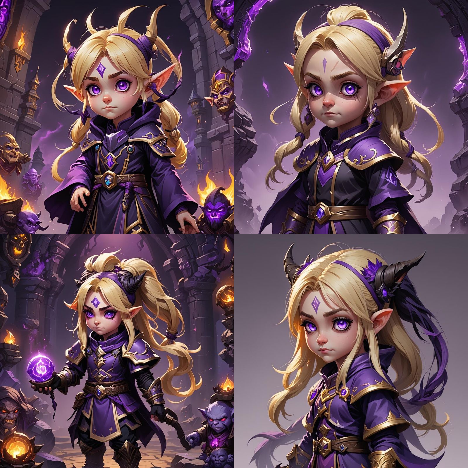 WoW Gnome Shadow Priest in Anime Style