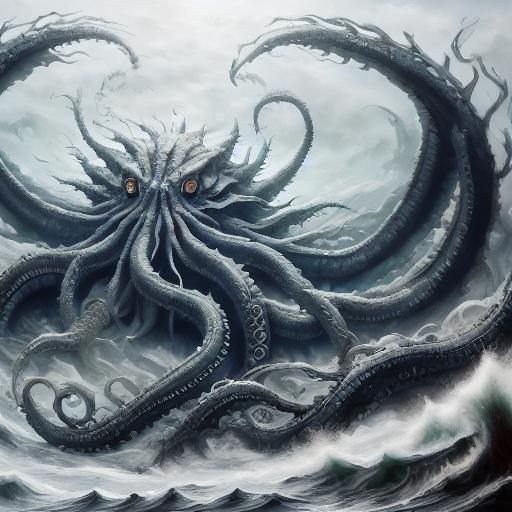 The Kraken Attacks a Sailing Ship