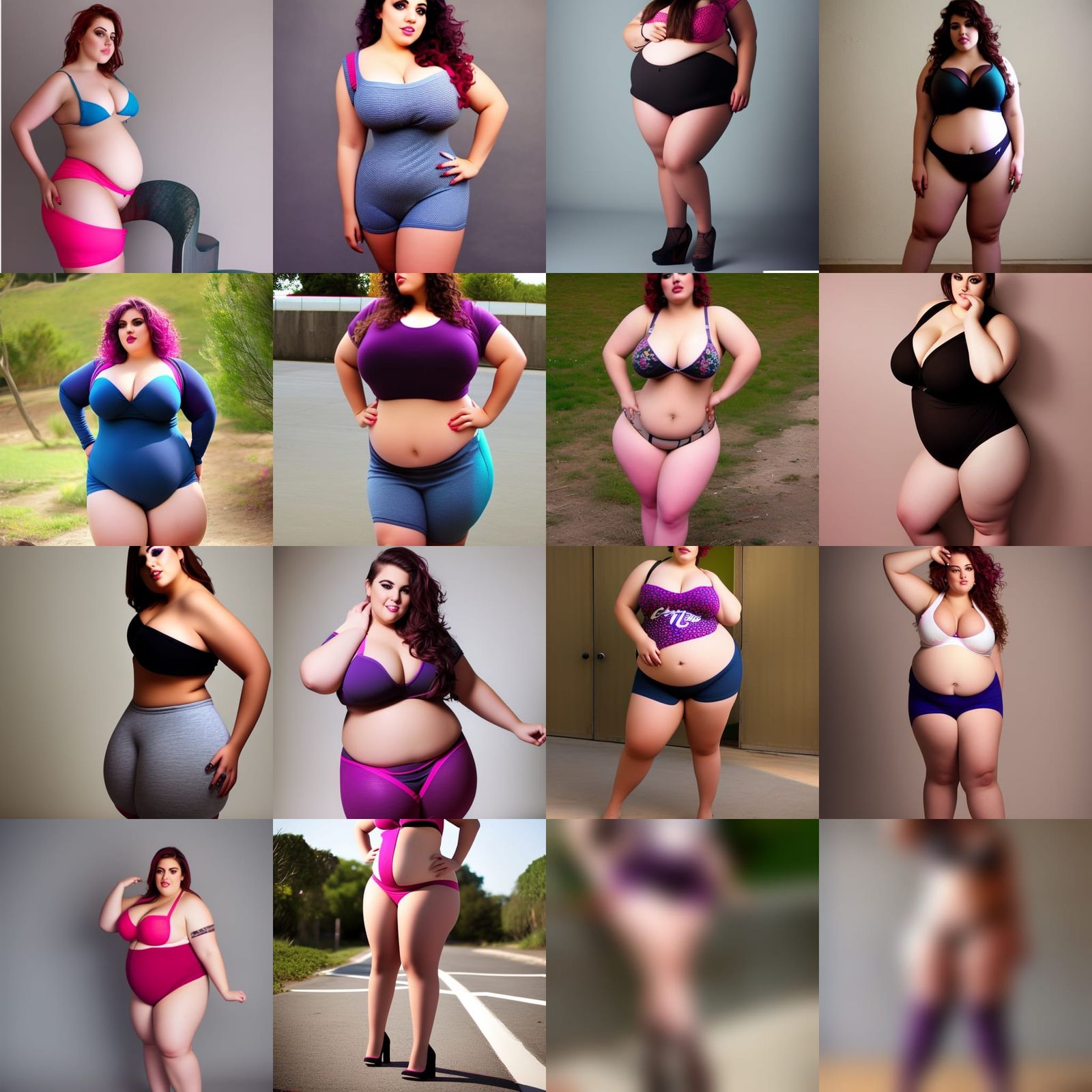 Voluptuous Curvy Model in Tight Clothes