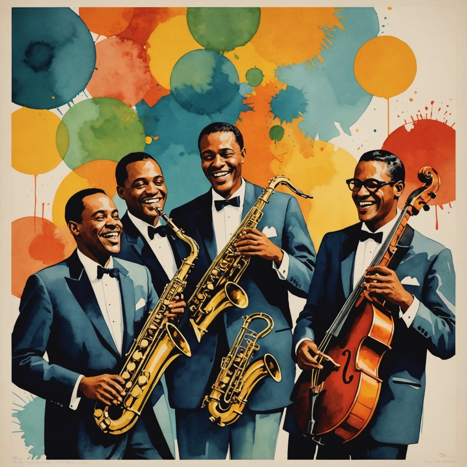 Colorful Jazz Era Poster Design with Jazz Band