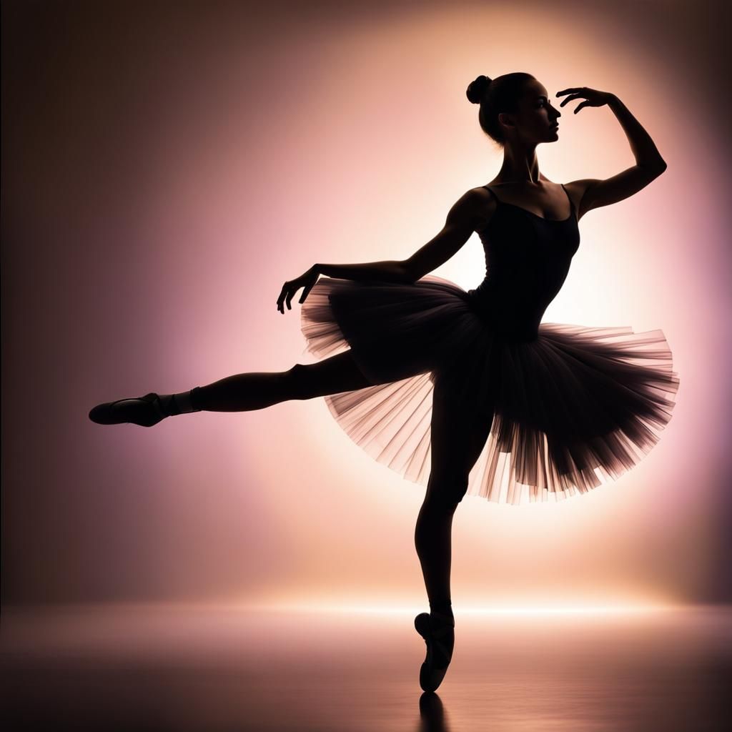 Glowing Ballerina Silhouette: Backlit Dance