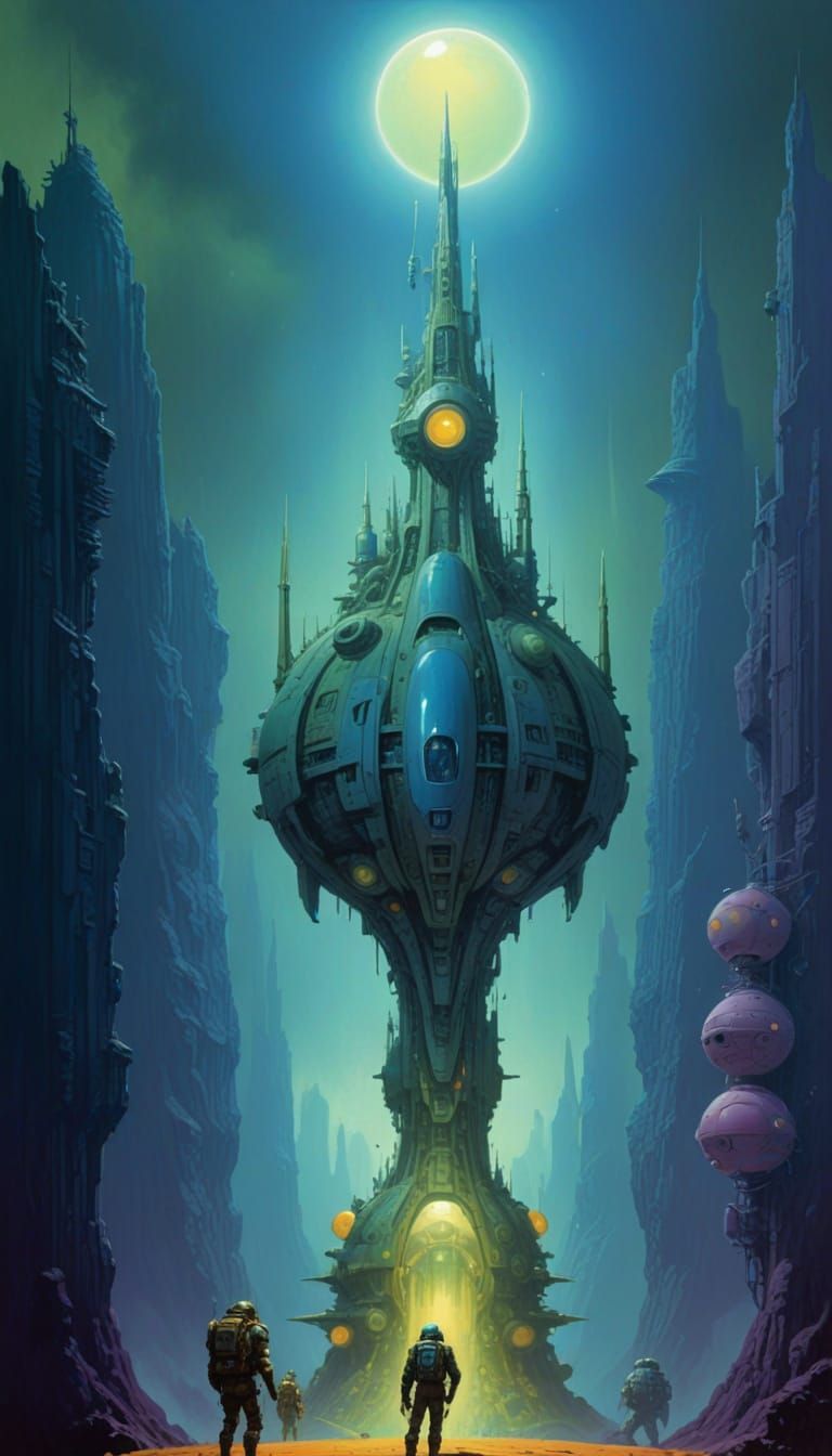 Surreal Sci-Fi Landscape Illustration