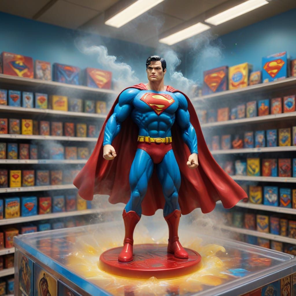 Superman Action Figure in Vibrant, Hyper-Realistic Packaging