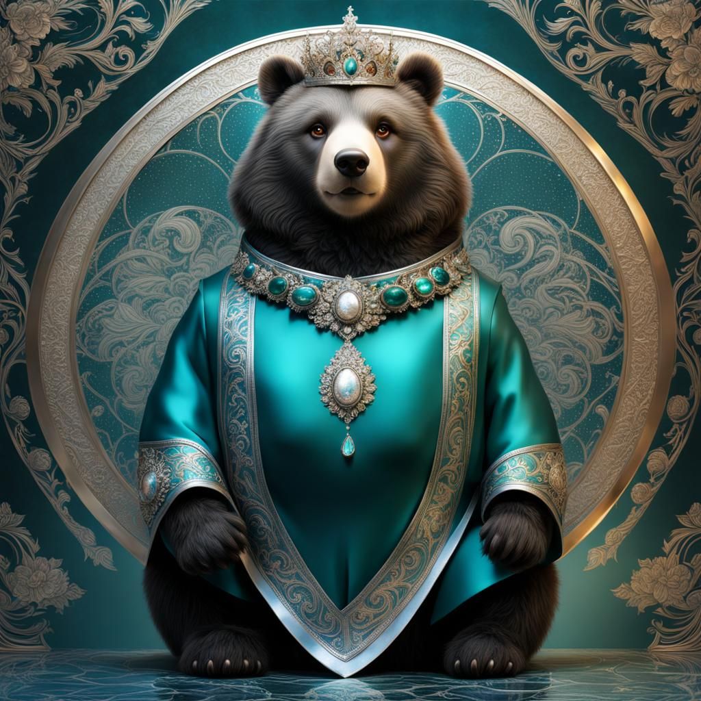 Regal Space Bear Prince in Baroque Nouveau Style