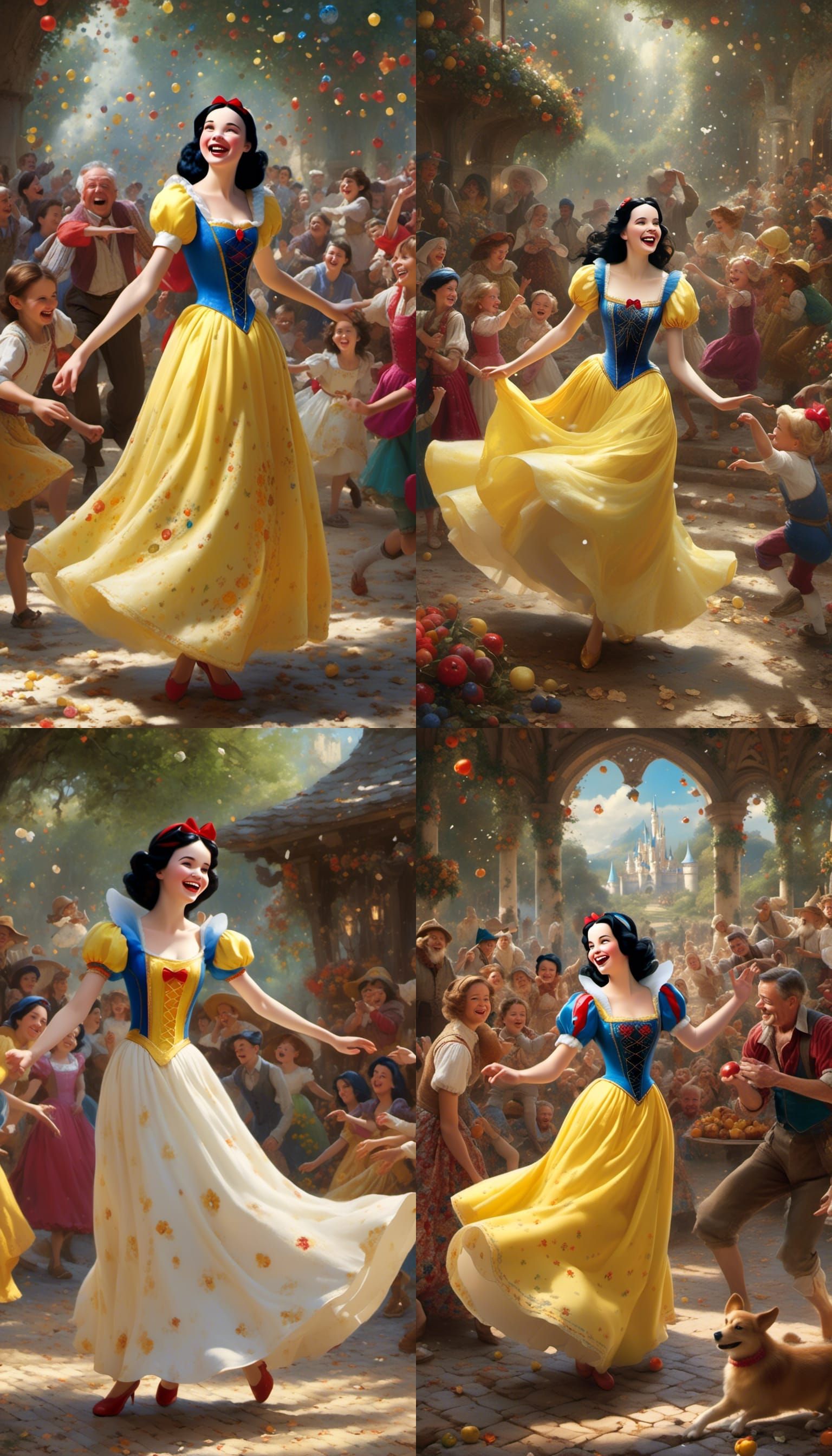 Snow White Dancing, in Classic Animation Style