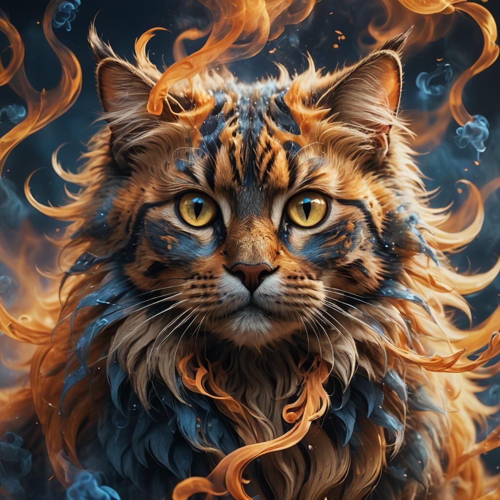 Mystical Cat Transformation: Fantasy Concept Art
