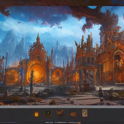 Fantastical Temple in Detailed Matte Painting Style