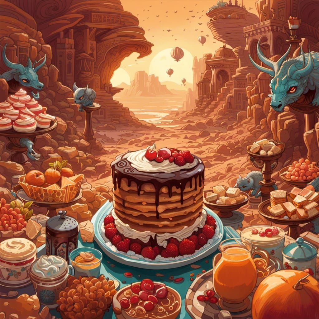 Desserts at Sunset in the Desert