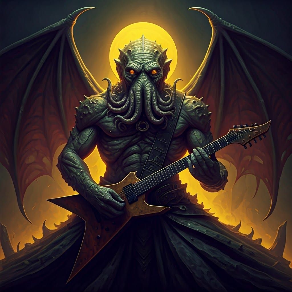 Cthulhu Shreds in Dark Fantasy Metal Band