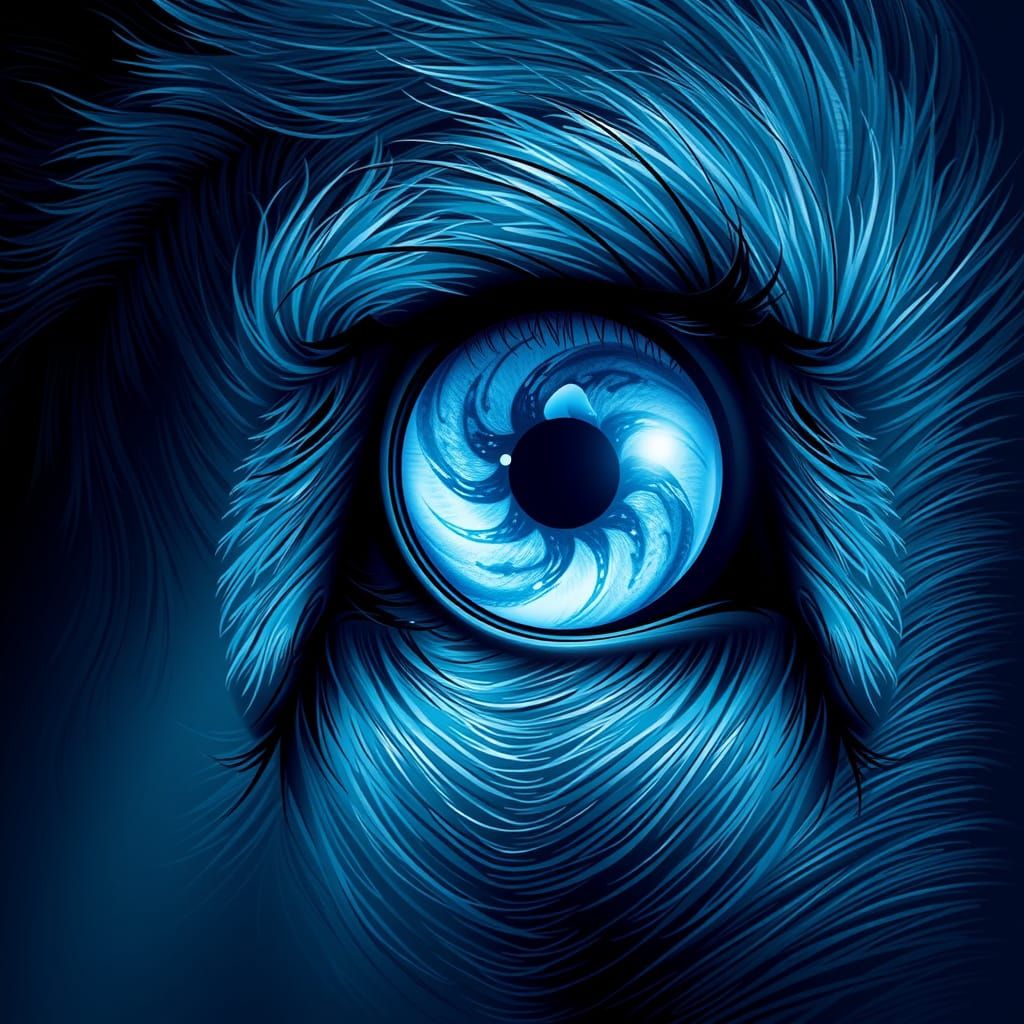 Moonlit Gaze: The Celestial Wolf in Hyper-Realistic Style