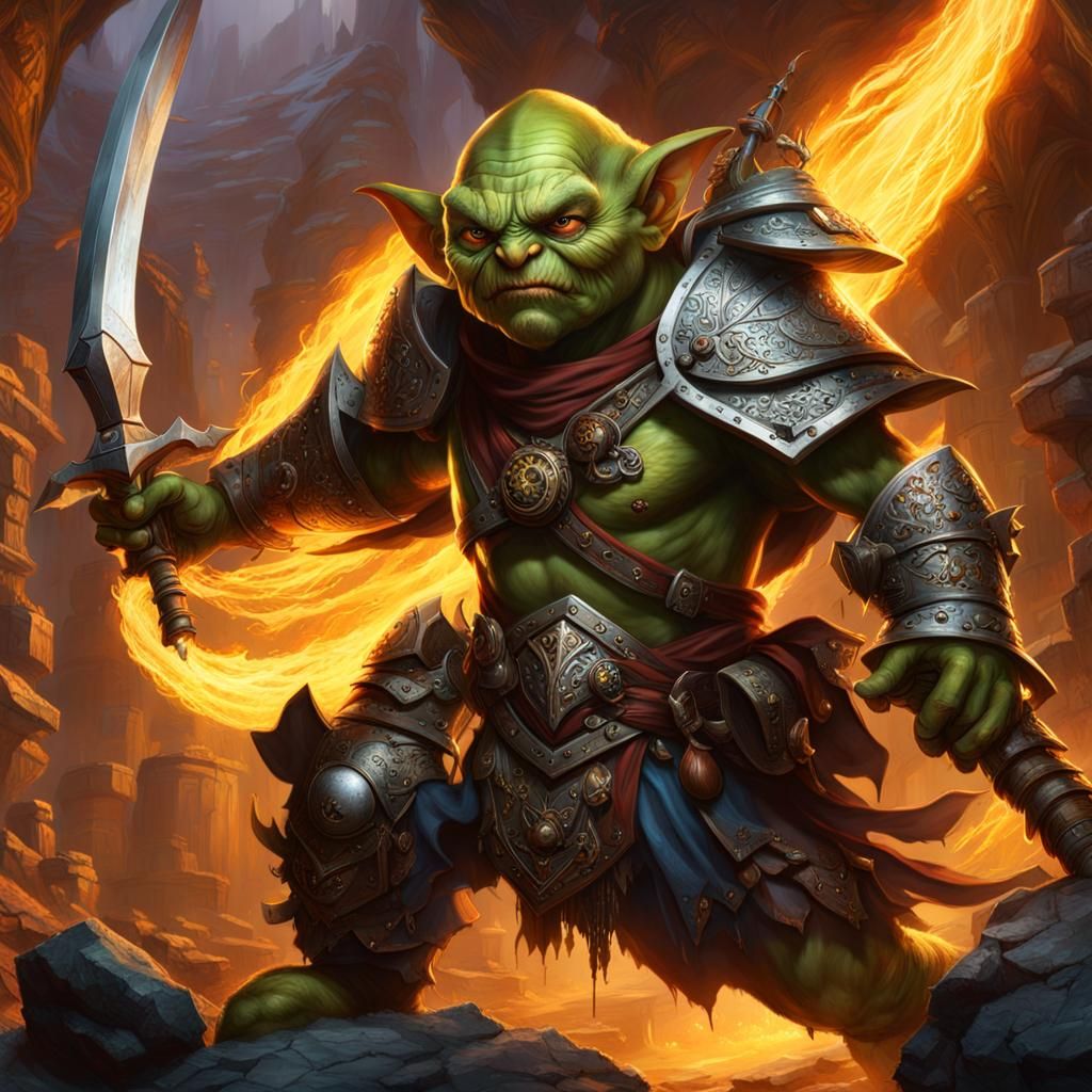 Pathfinder Goblin Warrior in Epic Digital Painting