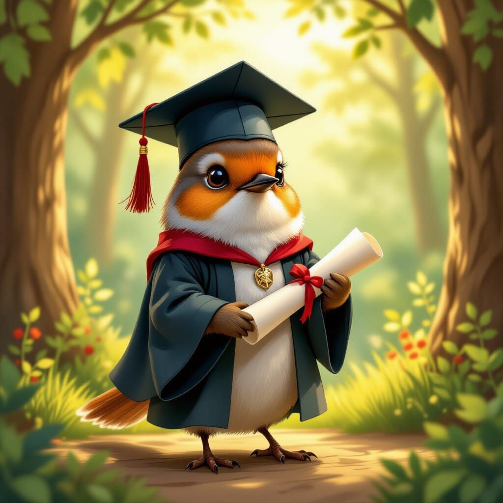 Robin Graduates: A Beatrix Potter Inspired Scene