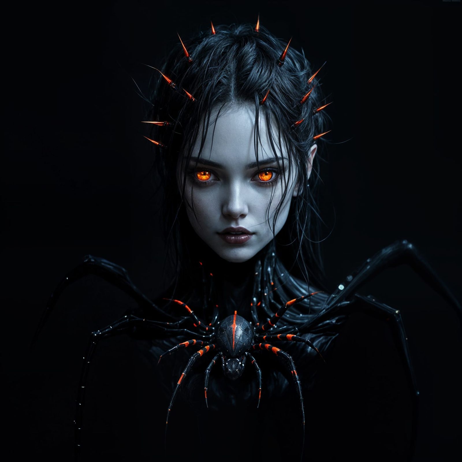 Arachne Portrait in Hyperdetailed Art Nouveau Style