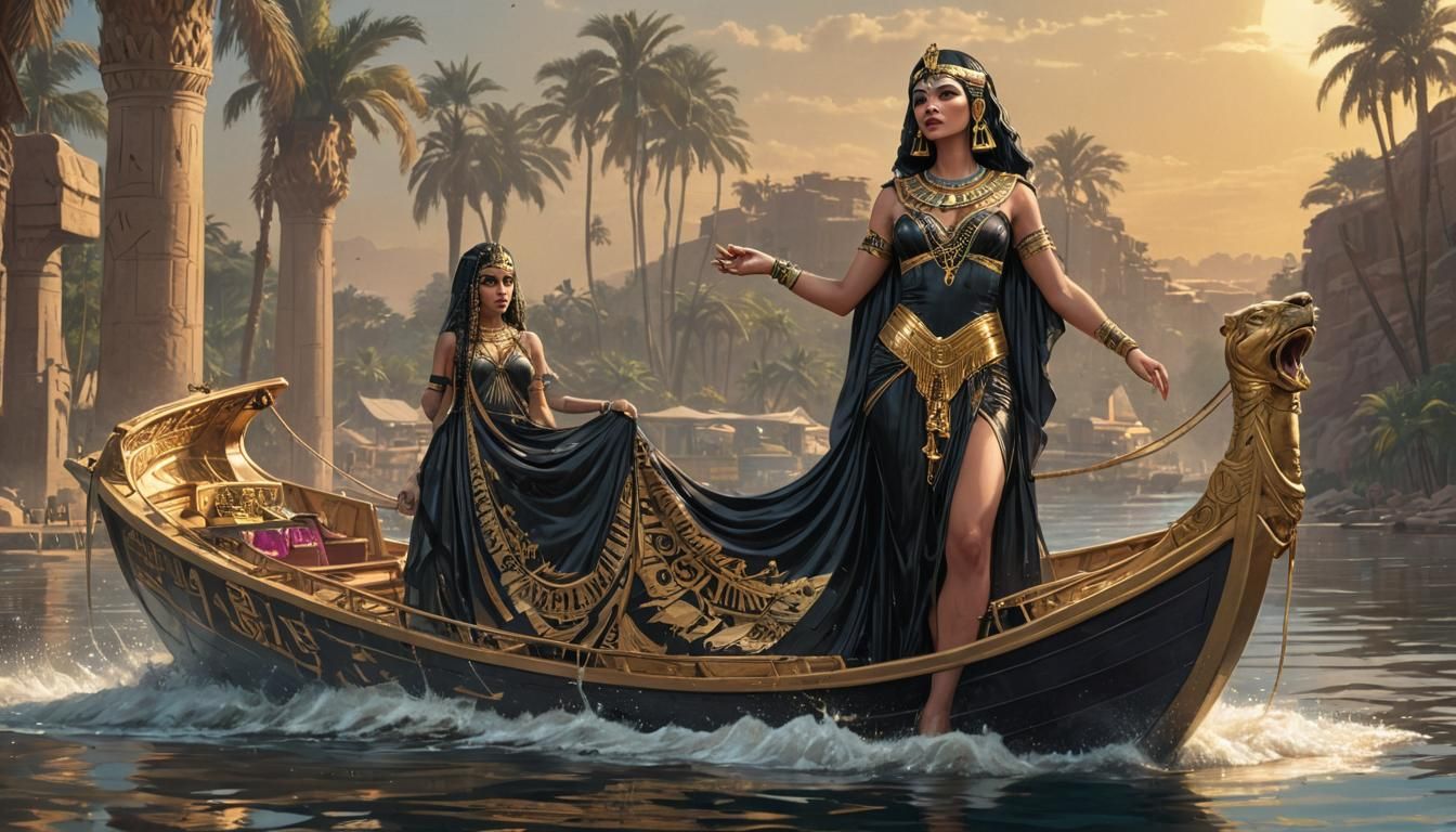 Cleopatra on the Nile in Comic Book Art