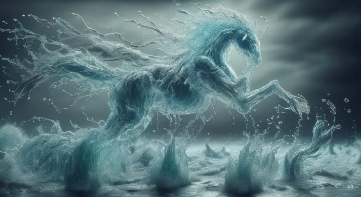 Surreal Water Dancers Under Full Moon