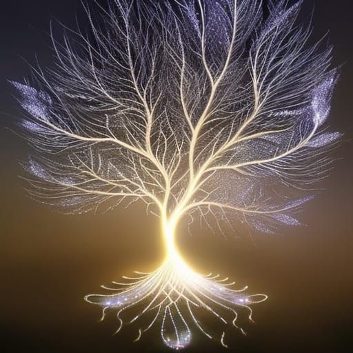 Luminescent Tree in Filigree Fantasy Style