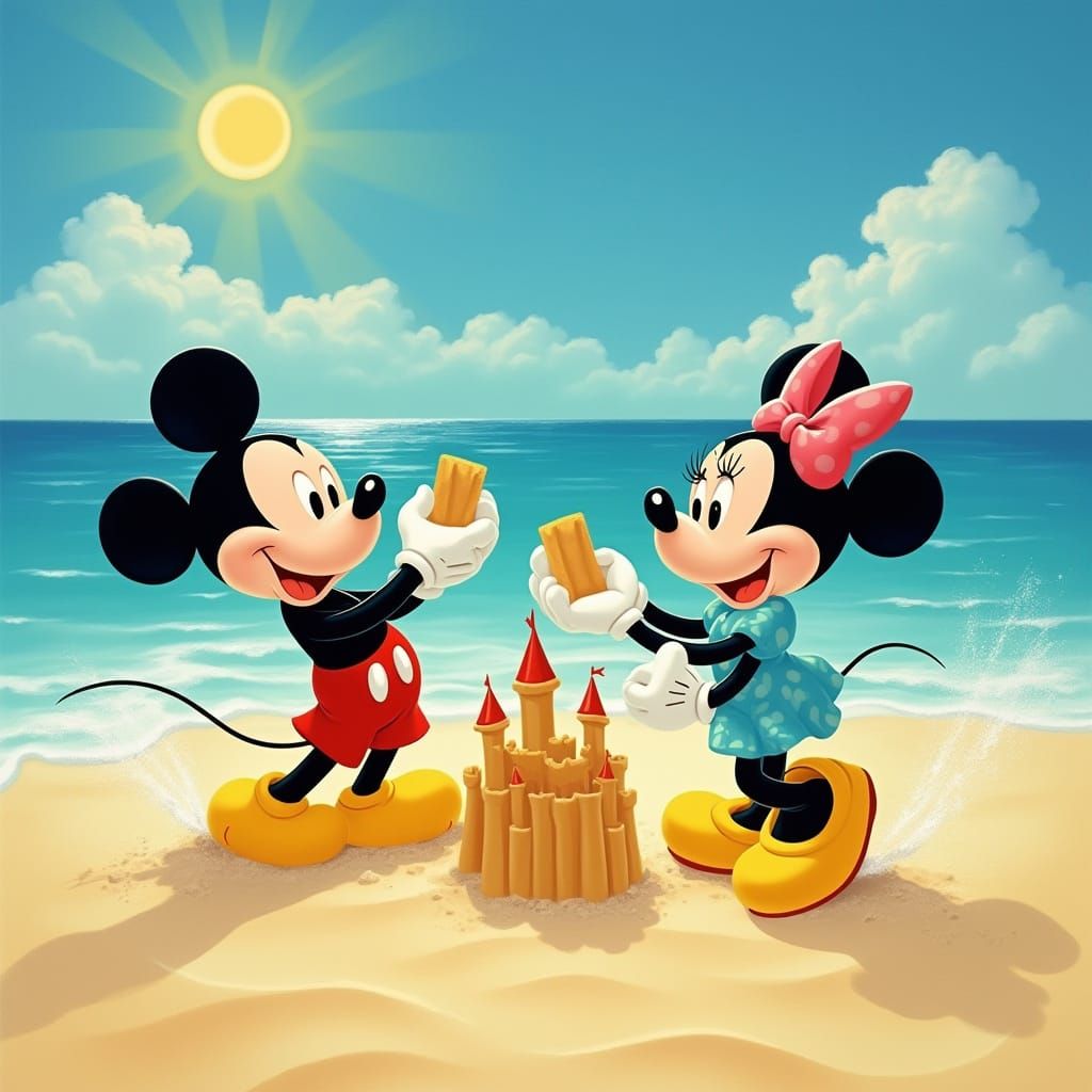 Mickey and Minnie Mouse: Beach Day in Disney Style