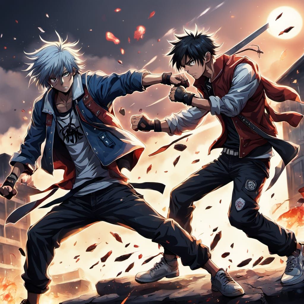 Anime Style Gang Fight Scene