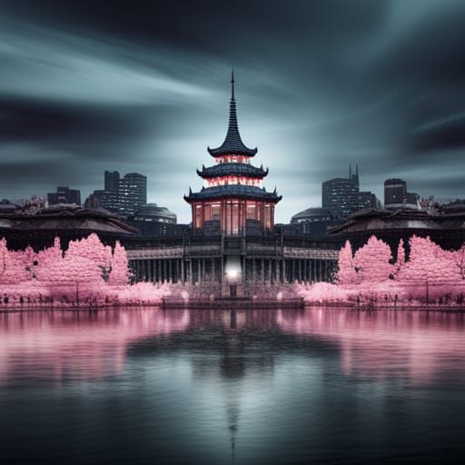 Ominous Waterscape Building as Matte Painting