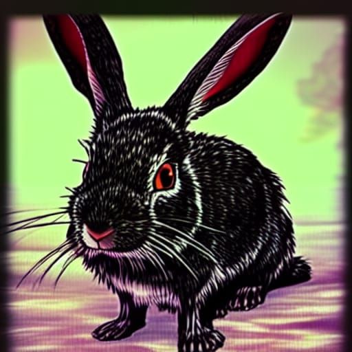 Mutated Rabbit in Anime Style