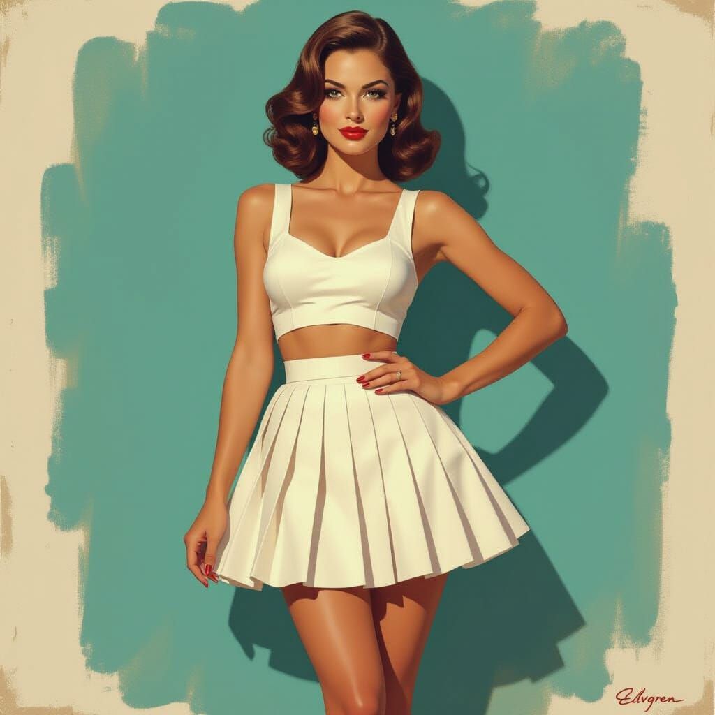 High Fashion Figure Study in Impressionist Style