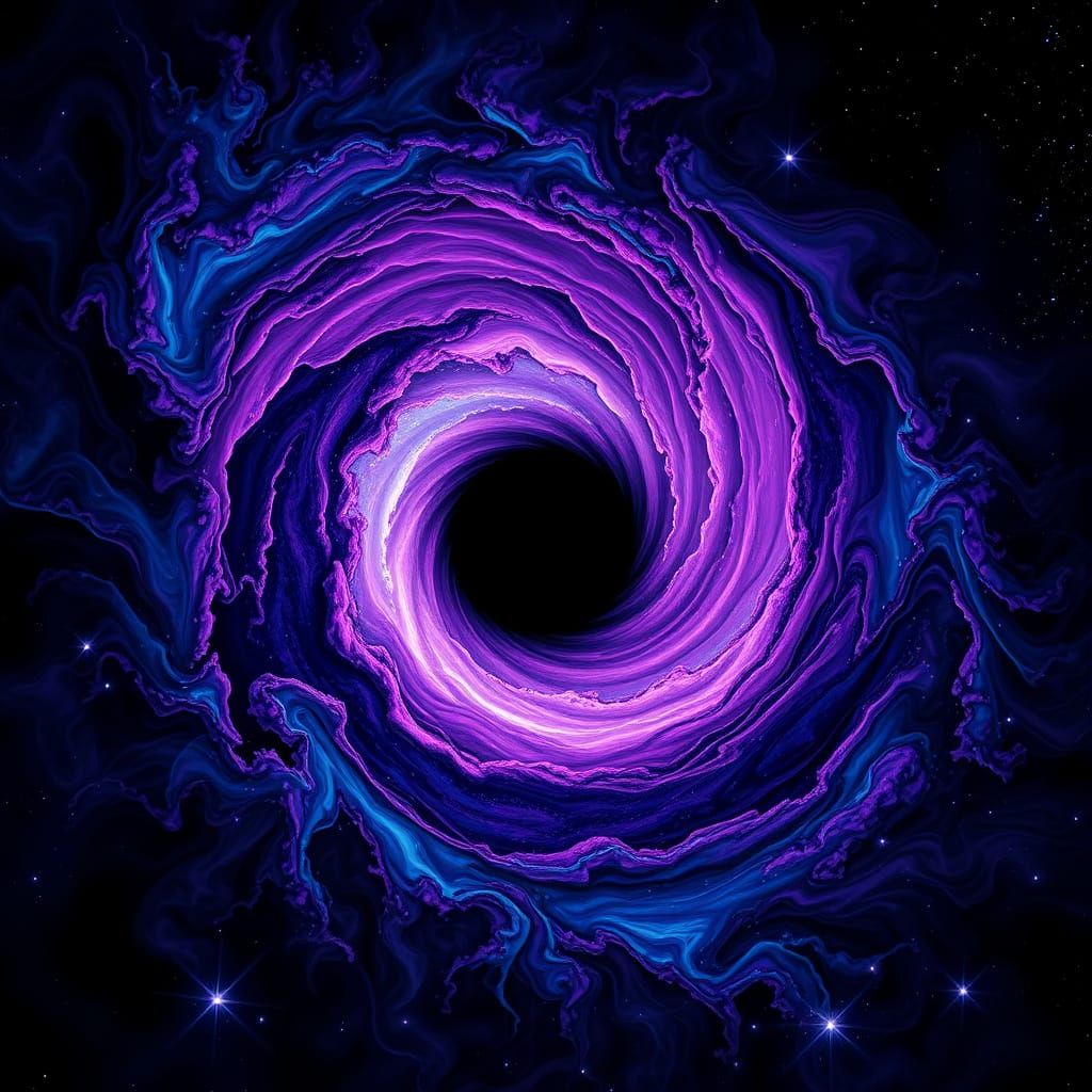 Cosmic Vortex in Starry Night Sky