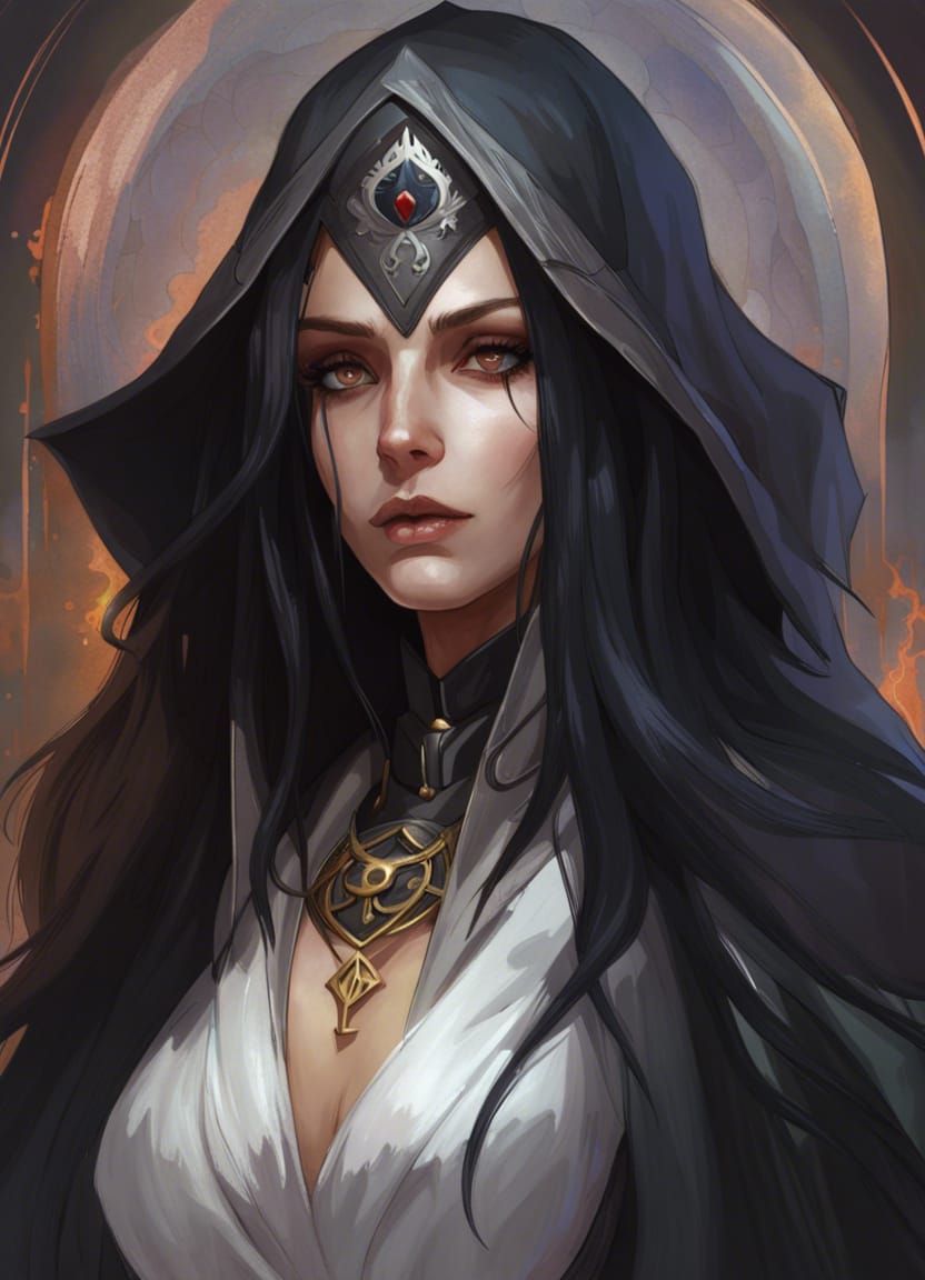 Young Necromancer Portrait in Hyperdetailed Style