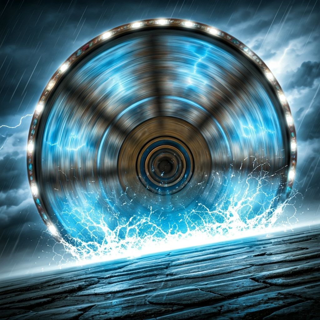 Fast Spinning Carousel Explodes with Lightning